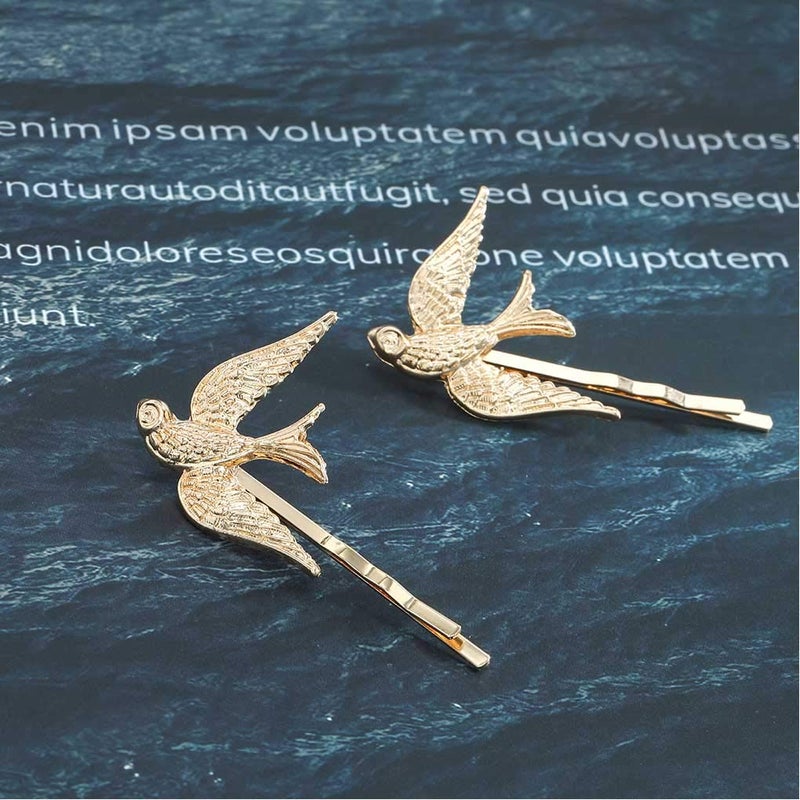 Olbye Sparrow Hair Pins Gold Bird Hair Clip Bridal Hair Accessories For Women 2 Pcs - Image 3